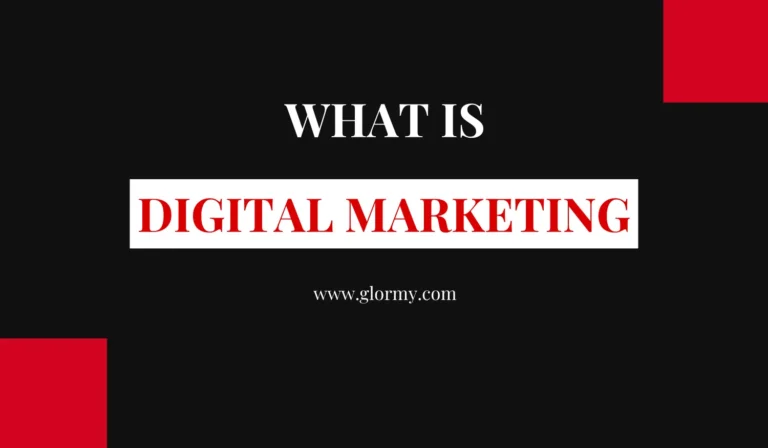 a black background with white text written What is Digital Marketing and two red boxes